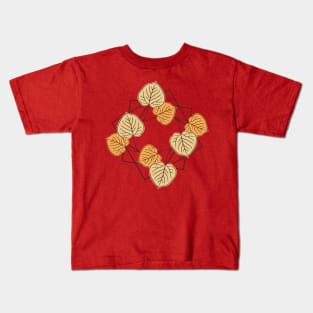 Aspen Leaves in Squares Kids T-Shirt